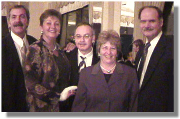 Broadcast Pioneers President Frank Hogan (center) with the Donahue Family.  Jerry Donahue is a member of our Hall of Fame